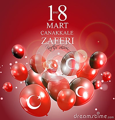 18 March, Canakkale Victory Day,Turkish: TR: 18 mart canakkale zaferi Kutlu Olsun Vector Illustration Vector Illustration