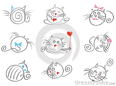 March cats happy Vector Illustration