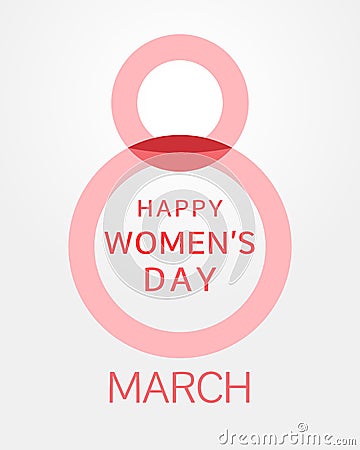 Happy Women`s Day 8 march creative symbol Vector Illustration