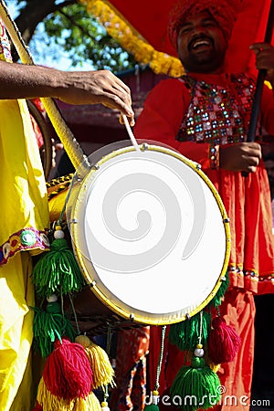 13 March 2022, Dang Darbar, Ahwa, Gujarat - india, Selective focus on Indian Musical Instrument which is decorated with Colorful Editorial Stock Photo