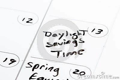 March 13, Daylight savings time Stock Photo