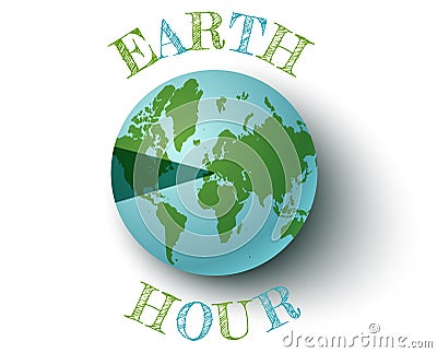 March Earth hour day Vector Illustration