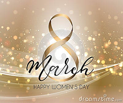 March 8 greeting card. Background template for International Womens Day. Vector Illustration