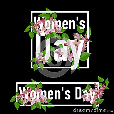 8 March greeting card. Template for International Women`s Day Stock Photo