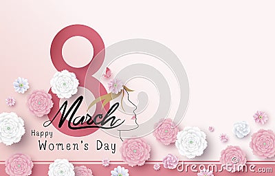 8 March Happy Women`s Day vector illustration Vector Illustration