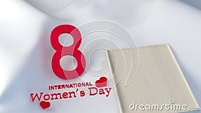 8 march happy womens day 3d rendering Photo frame mockup Stock Photo