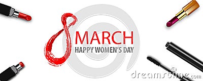 8 march happy womens fashion day Vector Illustration