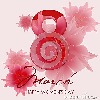 8 march international women`s day background. Vector Illustration