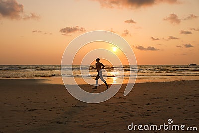 09 March 2017. Koh Chang, Trat Thailand. Women running on the be Editorial Stock Photo