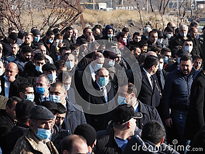 March of Mourning led by the prime minister of Armenia 19th December 2020 Editorial Stock Photo