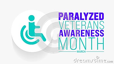 March is Paralyzed Veterans Awareness Month background template. Holiday concept. use to background, Vector Illustration
