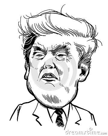 March 21, 2018: Portrait of Donald Trump. Vector illustration eps10. Editorial use only Vector Illustration