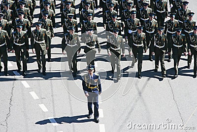 March of the Russian military officers Editorial Stock Photo