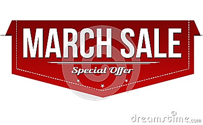 March sale banner design Vector Illustration