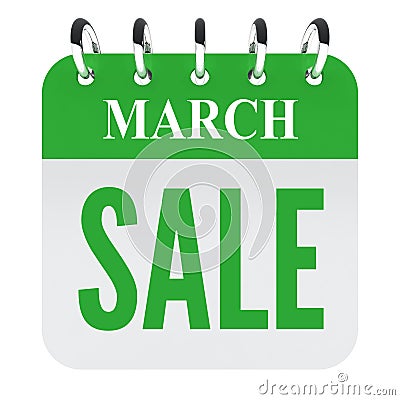 March sale on green calendar file Stock Photo