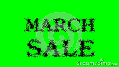 March Sale smoke text effect green isolated background Stock Photo