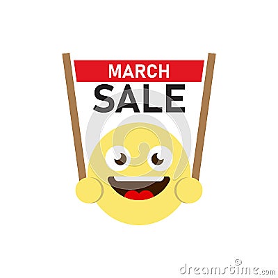 March sale vector icon symbol isolated on white background Vector Illustration