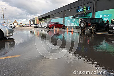 March 25 2023 - Severe Weather hits Toronto bringing localized flooding and very strong winds Editorial Stock Photo