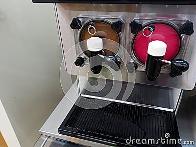 27 March 2020 Slurpee machine for sale at 7-Eleven shop Stock Photo