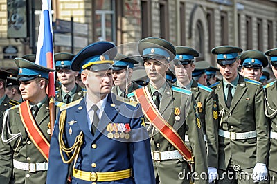March of soldiers on a parade Editorial Stock Photo
