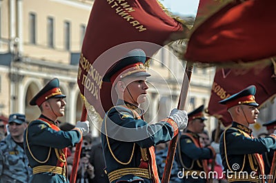 March of soldiers on a parade Editorial Stock Photo