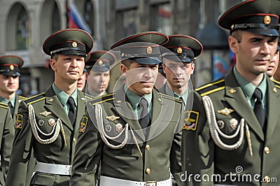 March of soldiers on a parade Editorial Stock Photo