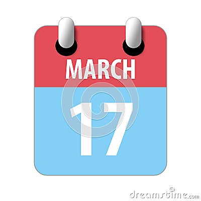 march 17th. Day 17 of month,Simple calendar icon on white background. Planning. Time management. Set of calendar icons for web Stock Photo