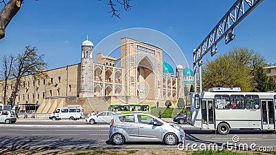 March 2019, Uzbekistan, Tashkent, Madrasah Kukeldash is located on a high hill in the area of Chorsu square Editorial Stock Photo