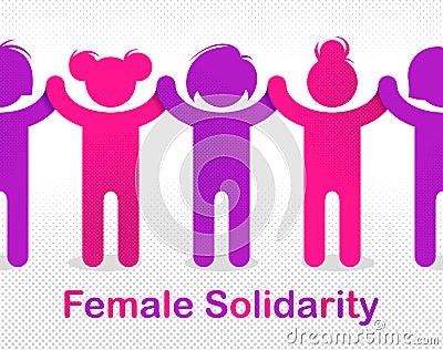 8 March women day international holiday, female solidarity concept, fight for rights tolerance and equality, feminism, girl power Vector Illustration