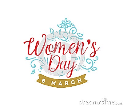 8 March. Womens day background. Vector Illustration