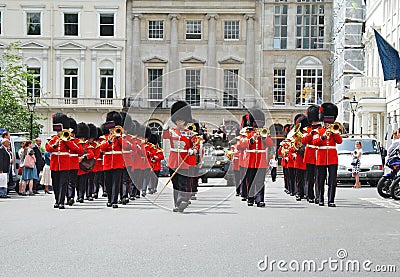 Marching Band of the Coldstream Guards Editorial Stock Photo