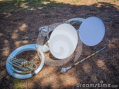 Marching Band Instruments Stock Photo