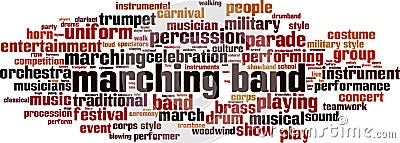 Marching band word cloud Vector Illustration