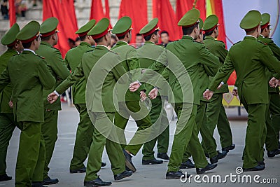 Marching of vietnam soldier Editorial Stock Photo