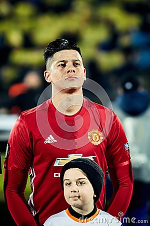 Marcos Rojo in match 1 8 finals of the Europa League between FC Rostov and Manchester United , 09 March 2017 in Rostov Editorial Stock Photo