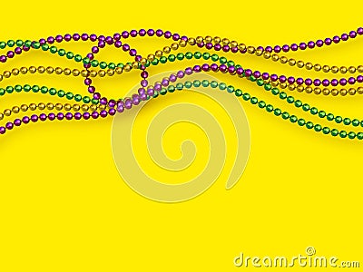 Mardi Gras beads in traditional colors Cartoon Illustration