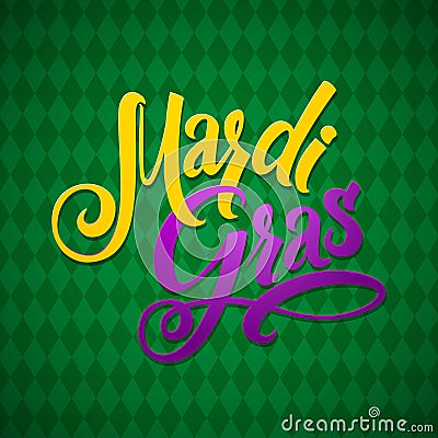 Mardi Gras Carnival Calligraphy Poster. Vector Vector Illustration