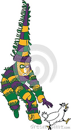 Mardi Gras Chicken Chaser Stock Photo