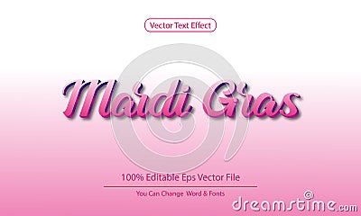 Mardi Gras 3d text effect vector template Stock Photo