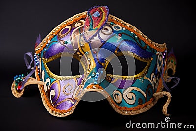 mardi gras mask with vibrant colors and intricate designs Stock Photo