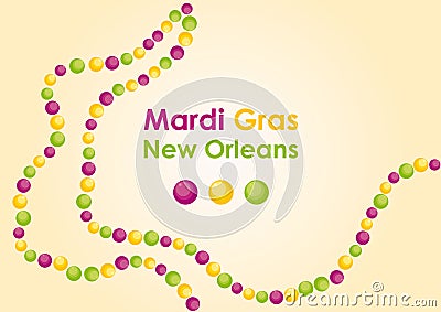 Mardi Gras - masked Carnival in New Orleans Vector Illustration