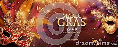 Mardi Gras party banner Vector Illustration