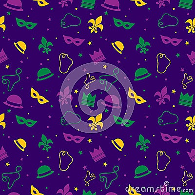 Mardi Gras Pattern Vector Illustration