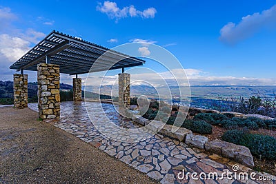 Margaliot Lookout and Hula Valley landscape, the Galilee Panhandle Stock Photo