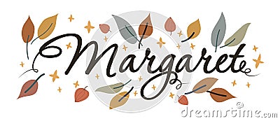 Margaret female name vector illustration isolated on white background Vector Illustration