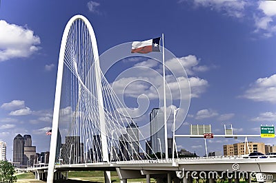 Margaret Hunt Hill Bridge in Dallas Editorial Stock Photo