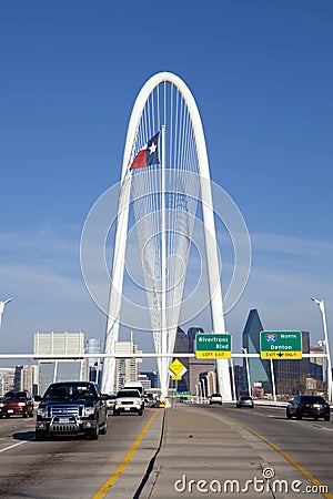 Margaret Hunt Hill bridge in Dallas, Texas Editorial Stock Photo