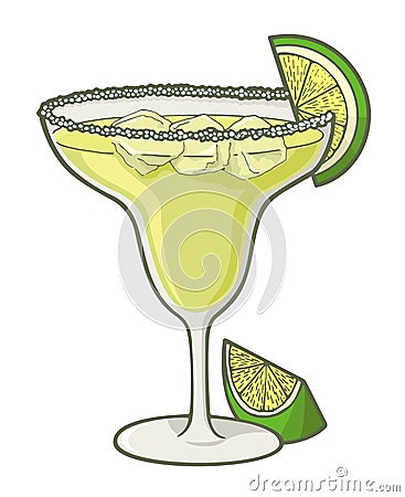 Margarita cocktail Vector Illustration
