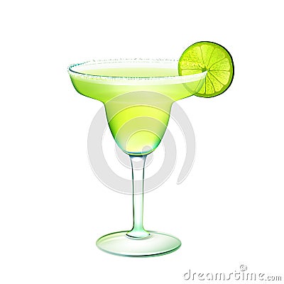 Margarita cocktail realistic Vector Illustration