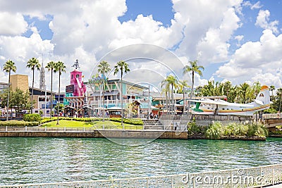 Margaritaville At Universal CitiWalk in Orlando, With Jimmy Buffet`s Airplane Editorial Stock Photo